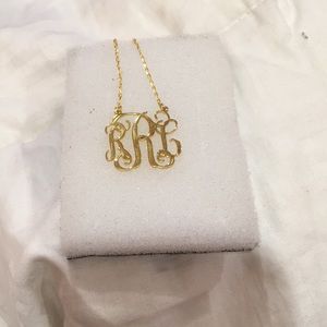 14k Gold monogram necklace